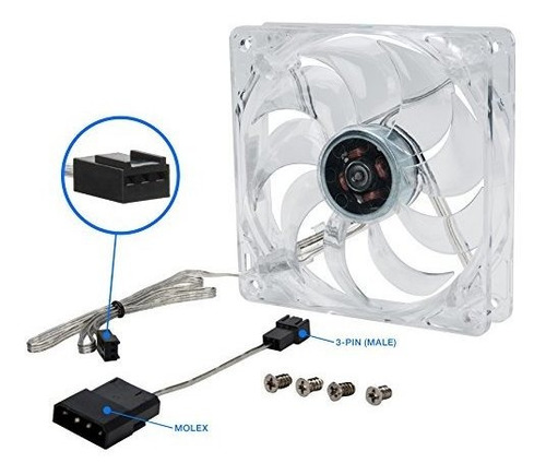 Ventilador Rosewill 120mm Led Cooling Case Fan For Computer