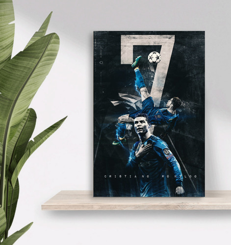 Cuadro Poster Bastidor Cristiano Ronaldo Real Madrid 27x42