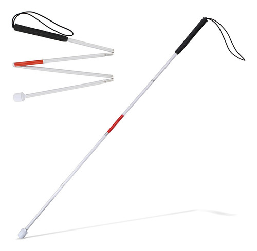 Baston Plegable P/no Videntes Punta De Bola Rodante 129,5cm