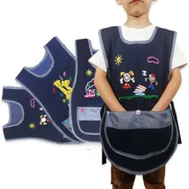 Comprar 15 Batas Escolar De Mezclilla \u002F Mandil Kinder Preescolar