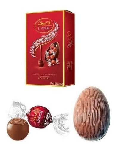 Imagem 3 de 5 de Ovo De Páscoa C/ Bombons Chocolate Ao Leite Lindt - Presente