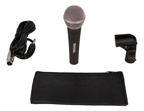 Micrófono Dinámico Aurax Gam-s58 Con Pinza Y Cable Color Negro