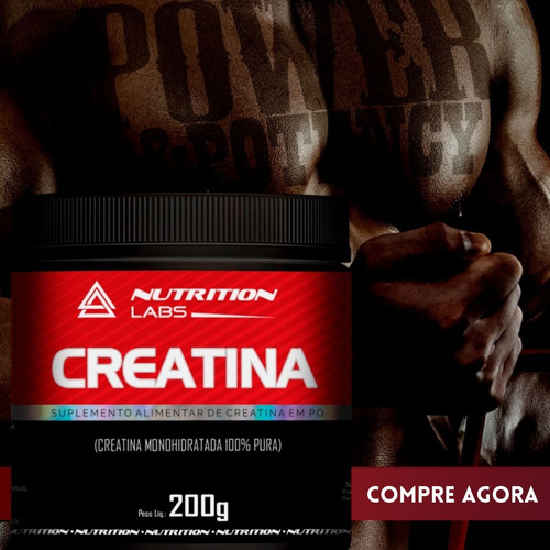 Creatina Monohidratada 100% Pura 200g Em Pó - Nutrition Labs Sabor Imediato