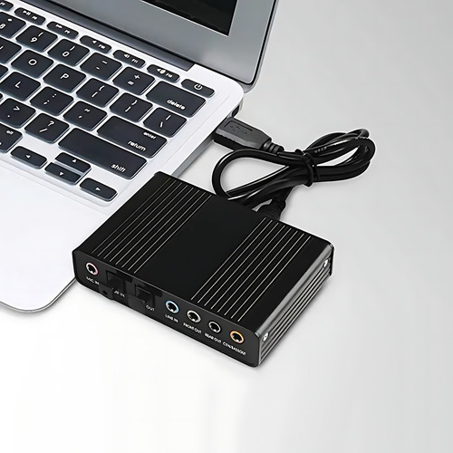Placa De Áudio 5.1 Adaptador P2/usb Fone E Microfone Bm-800
