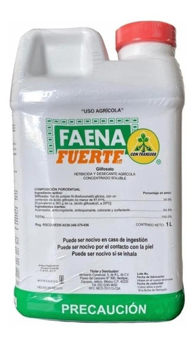 1 Lt Faena Fuerte, Glifosato Herbicida Elimina Malezas