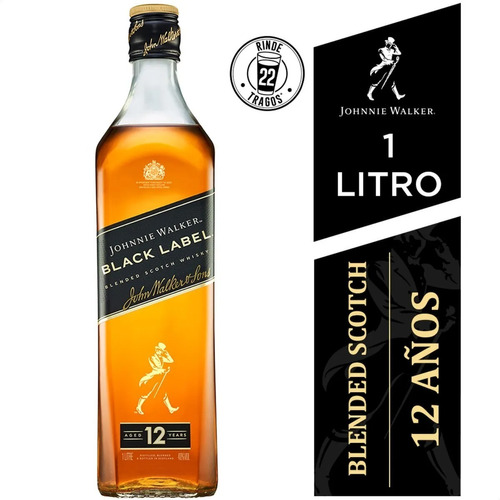 Whisky Johnnie Walker Black Label - 12 Años - 1 Litro Oferta
