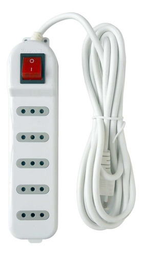 Alargador Electrico 5 Mts 5 Pos Blanco Switch / Tecnocenter
