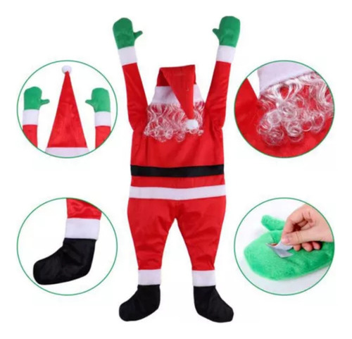 J Adornos Navideños Colgados Con Papá Noel Afuera