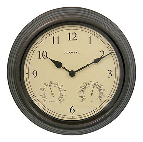 Acurite 01063 - Reloj Combinado De 15 Pulgadas Con Termmetro