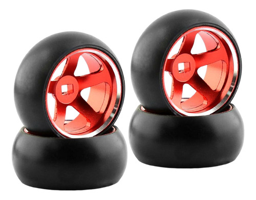 Neumático De Rueda De Coche 4x Rc Rojo 25 Mm X 11 Mm Rojo