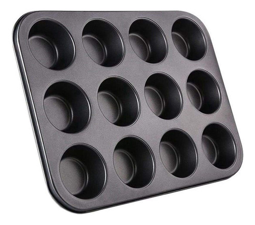 Molde For 12 Cupcakes En Acero Al Carbono Con Antiadherente
