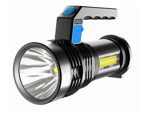 Linterna 2 En 1 Recargable Usb Reflector Farol Mano 3w+ Blanco Negro