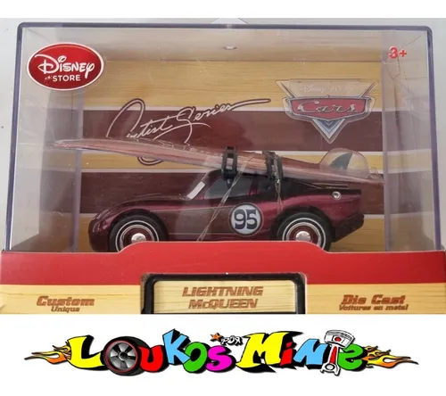 Disney Store Cars Lightning Mcqueen Custom Unique 12cm Verm