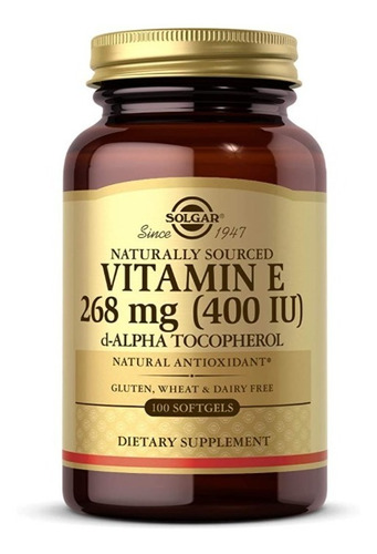 Vitamina E 400 Iu 100 Cápsulas Blandas Solgar
