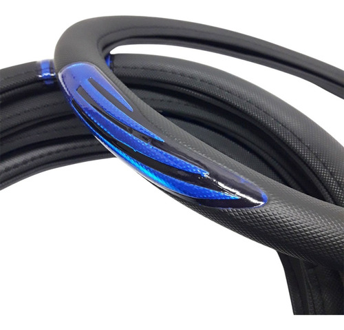 Cubre Volante Desing Reflex Azul 38cm -estilo Y Diseño- Negro