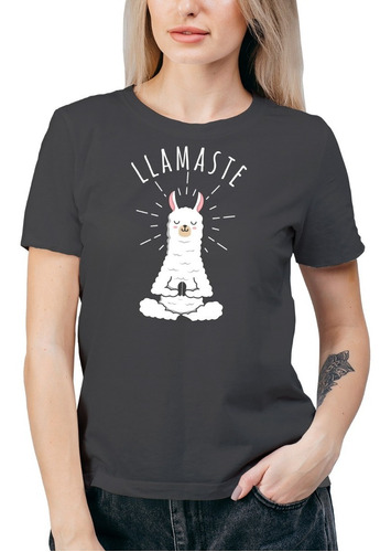 Polera Mujer Llamaste Namaste La Llama Meditación Scl27