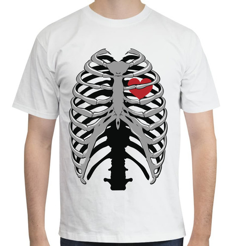 Playera Halloween Esqueleto Corazon - Unisex - Skeleton Love