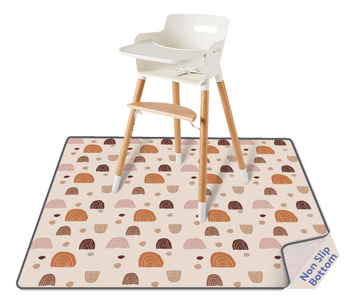 Baby Splat Mat For Under High Chair, 51 X 51 Inch Boho Splas