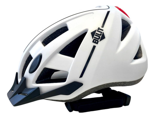 Casco Bicicleta Bulit Ultra Liviano Con Luz Led - Blanco M