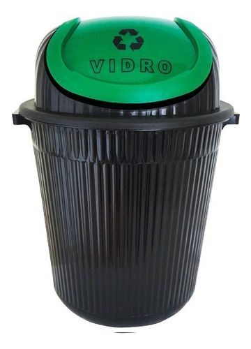 Conjunto Lixeira Para Reciclagem 56 Litros Plástico Colorida