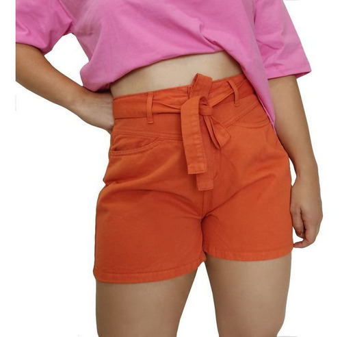 Short Hering Feminino Jeans Curto Cintura Alta Algodão