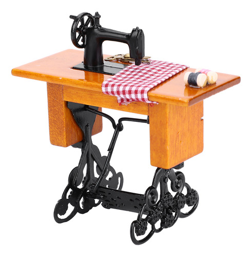 Máquina De Coser De Madera En Miniatura 1:12 De Dollhouse Fu