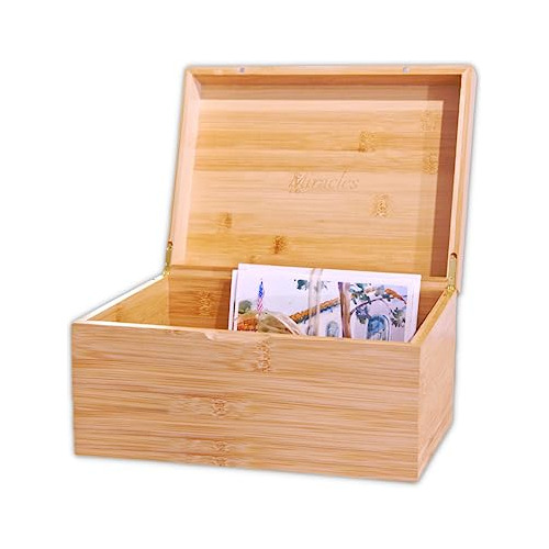 Caja Decorativa De Bambú Y Organizador Flor De Vida Tu...