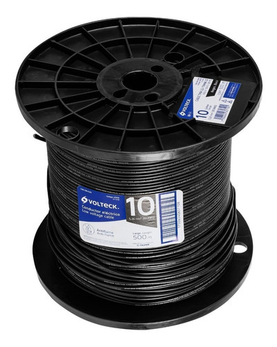 Carrete 500mt Cable Calibe 10 Thhw-ls Negro Volteck 40118