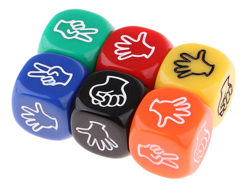 Imagen 6 de 10 de 4x6x Dados De Tijeras De Papel De Piedra Seis Dados De Juego