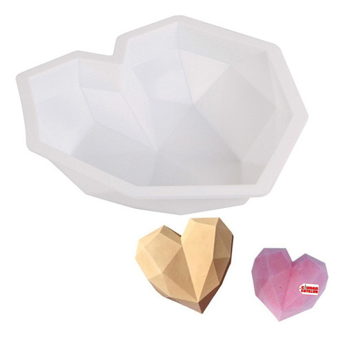 Molde Silicona Corazón Diamante 20 Cm X 18 Cm Torta - Cc