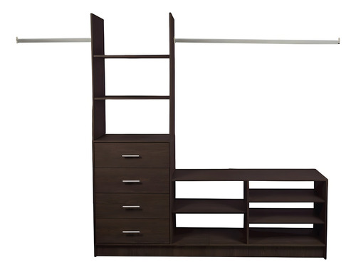 Closet Horizontal 4 Cajones Pueblo 240cm Color Espresso