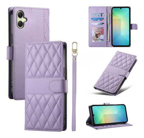 ~# La Funda Para Samsung A06 Viene Con Correa Para El Hombro, Ranura Para Tarjetas, Monedero, Soporte Para Teléfonos