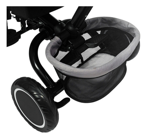 Triciclo Infanti plegable 360° con toldo y cinturón color gris