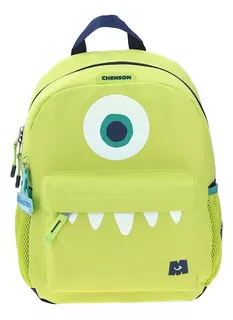 Mochila Chica Chenson Preescolar Kinder Monster At Work Inc Coleccion Mike Wazowski Mw65785-g Toothster Color Verde Limón