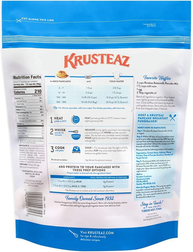 Imagen 2 de 3 de Harina Para Hot Cakes Kruzteaz De 4.53 Kg