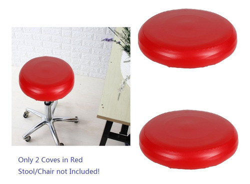 2 Unds De Taburetes De Material Cuero Pu Decoración Rojo