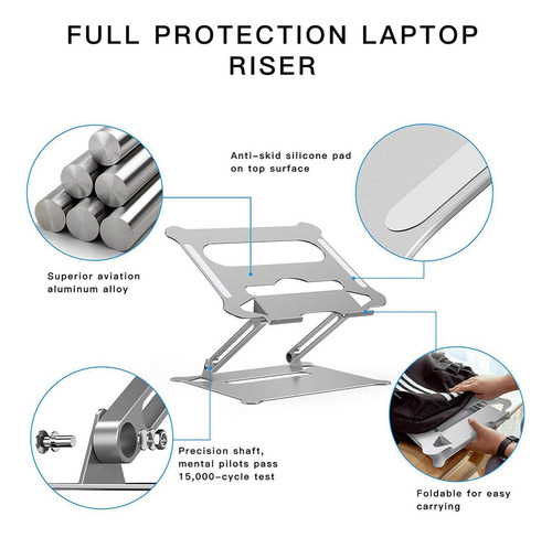 Soporte De Escritorio Plegable Para Portátil Soporte Plata