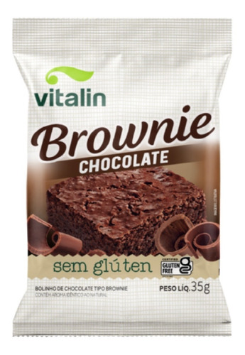 Brownie Chocolate Sem Glúten Vitalin 35g