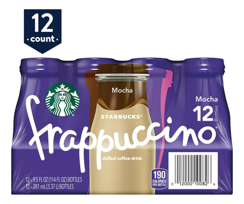 Bebida De Café Frappuccino Mocha Pack De 12 Botellas Vidrio