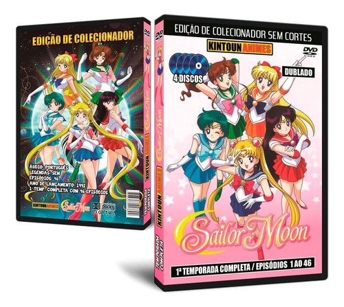 Sailor Moon 1ª Até 5ª Temporada + Ovas Em Dvd Alta Definição