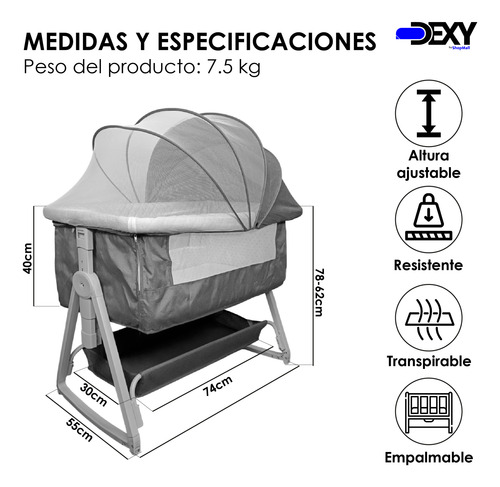 Cuna Corral Colecho Para Bebés Antirreflujo Mecedora