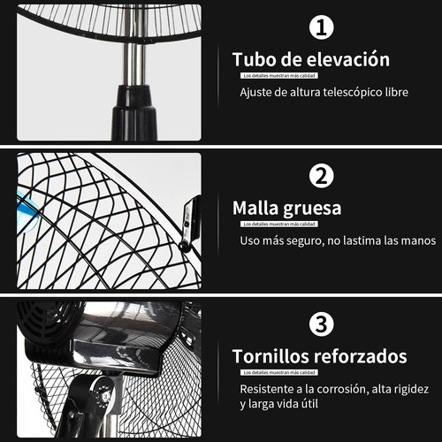 3pz Ventilador Pedestal 18pulgada Metálico Con 3aspa De Pie