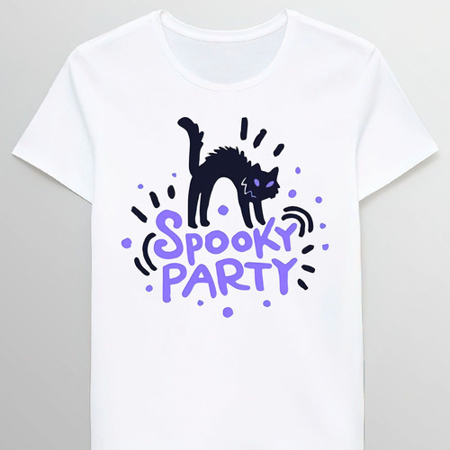 Remera Spooky Party Cat Halloween Doodle 88050670
