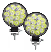 Comprar Par De Faros Redondos Mini Slim 42w Con 14 Leds Para 4x4