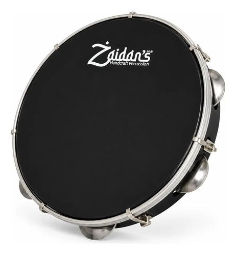 Pandeiro Profissional Abs Preto 10 Polegadas Pele Preta Marca Zaidan's Samba Pagode Percussão Instrumentos Musical