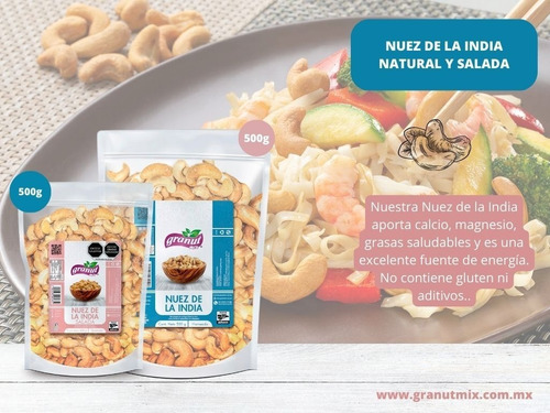 Nuez De La India Salada (500g) Granut Mix 100% Natural