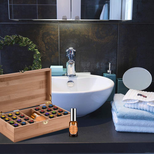 Essential Oil Carrying Case Phantomsky Wooden 25 Slots