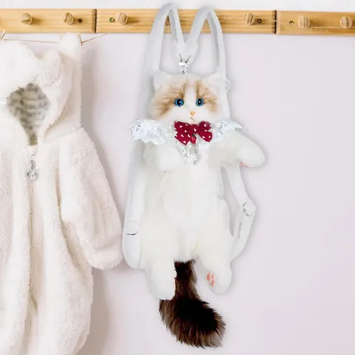 Bonita Mochila De Peluche Con Forma De Gato, Bolso De