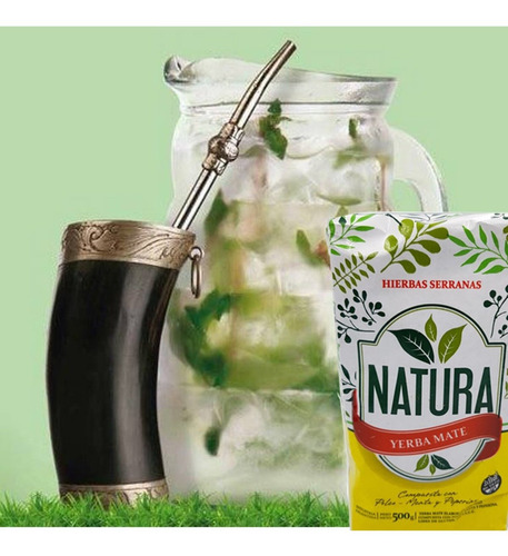 Yerba Mate Natura 12 U 1/2 Kg Menta Perina Serrana X Mayor