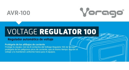 Imagen 6 de 7 de Regulador de voltaje Vorago AVR-100 1000VA entrada y salida de 120V CA negro